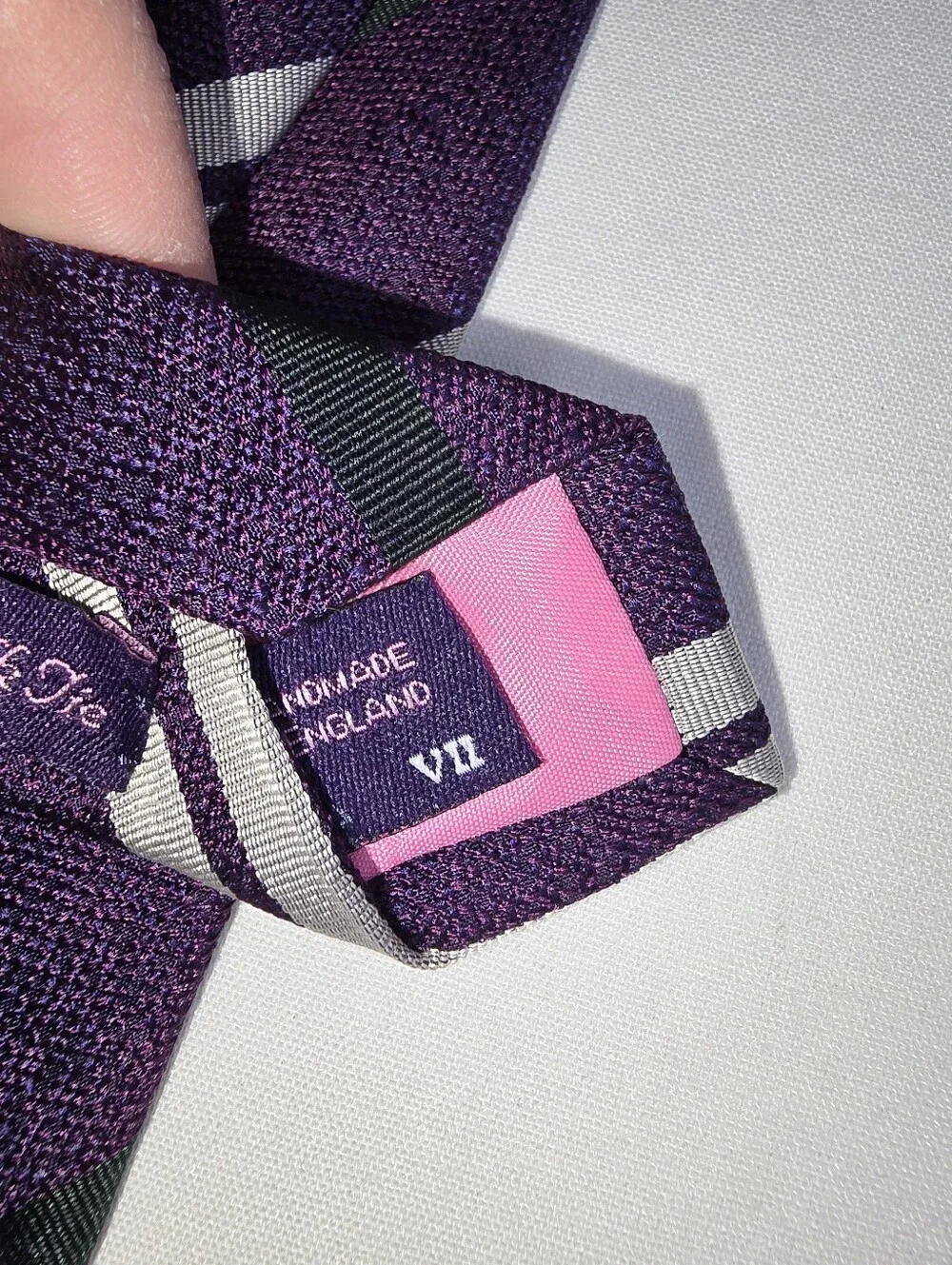 Seward & Stearn London The English Silk Tie Striped Purple Men's Neck tie
